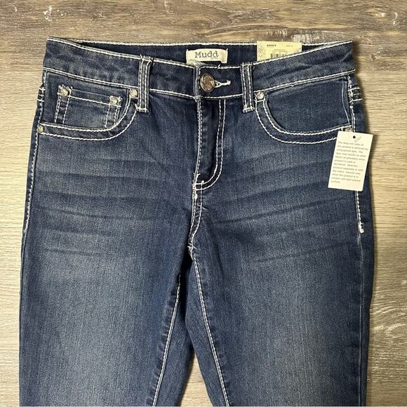 Mudd Girls Skinny Boot Mid Rise Dark Wash Jean NEW - Picture 3 of 9